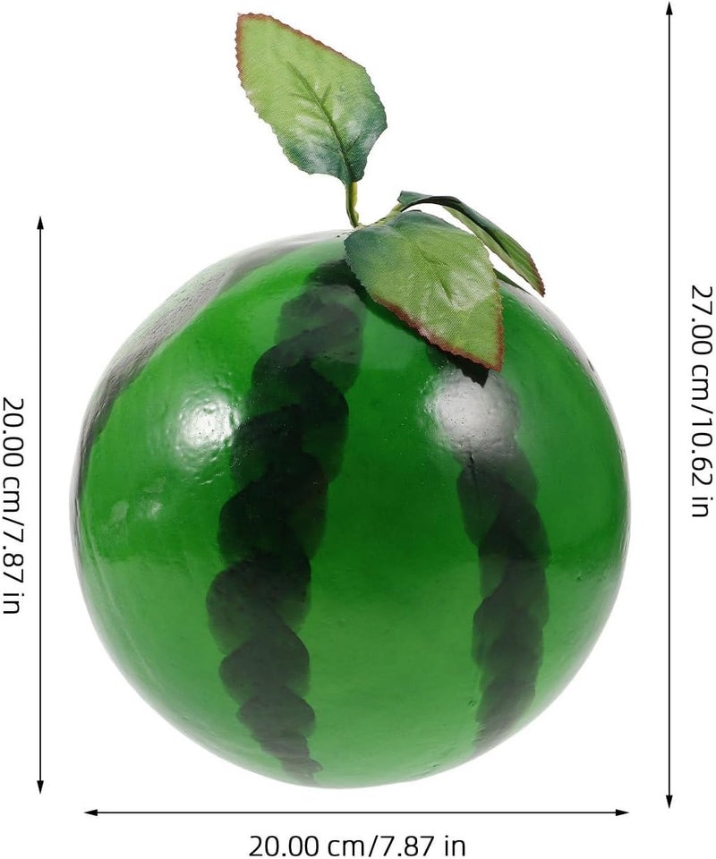 Realistic Watermelon Simulation Model with Leaves, Lifelike Artificial Fruit Prop for Home Décor and Photography, Foam Faux Watermelon for ’ Educational Display - Image 2