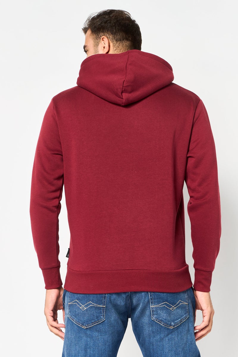 KANGOL هودي بأكمام طويلة للرجال بشعار العلامة التجارية، ماون - Image 4