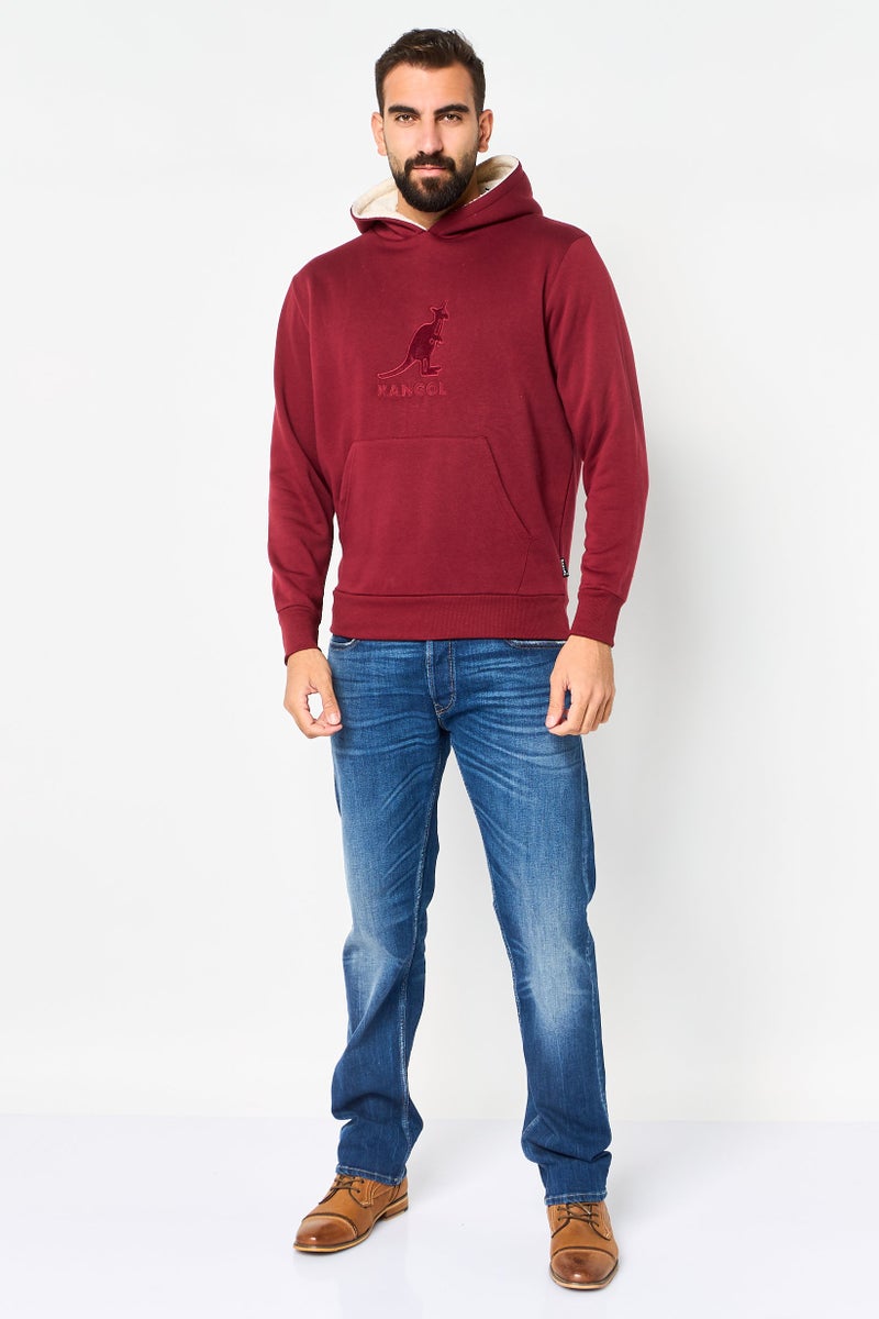 KANGOL هودي بأكمام طويلة للرجال بشعار العلامة التجارية، ماون - Image 2