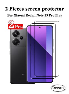 Xiaomi Redmi Note 13 Pro Plus Full Screen Protector Film 2 PCS, 9H Hardness Anti-Scratch Tempered Glass Film, Anti-Fingerprint Protective Film for Xiaomi Redmi Note 13 Pro Plus, Black/Clear
