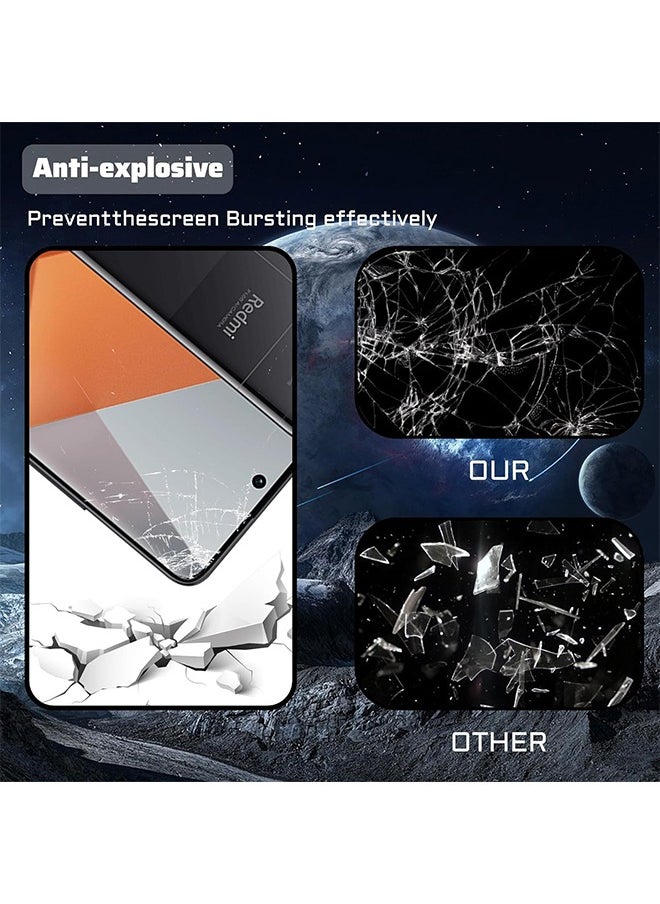 Ocean - Xiaomi Redmi Note 13 Pro Plus Full Screen Protector Film 2 PCS, 9H Hardness Anti-Scratch Tempered Glass Film, Anti-Fingerprint Protective Film for Xiaomi Redmi Note 13 Pro Plus, Black/Clear - Image 1