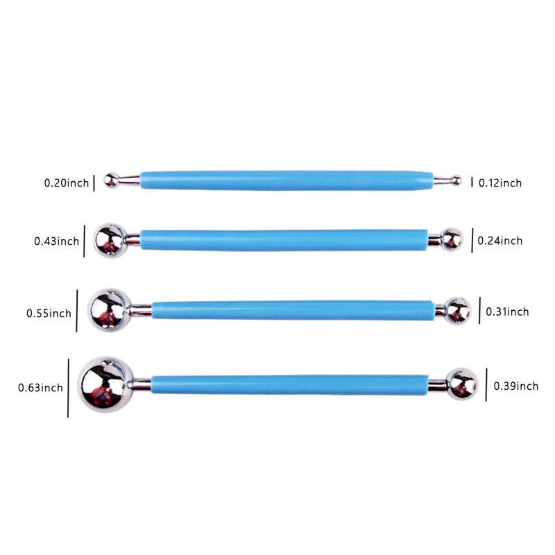 SteelFever 4pcs Fondant Cake Pan Flower Decorating Clay Flower Sugar Craft Ball Model DIY Tool - Image 5