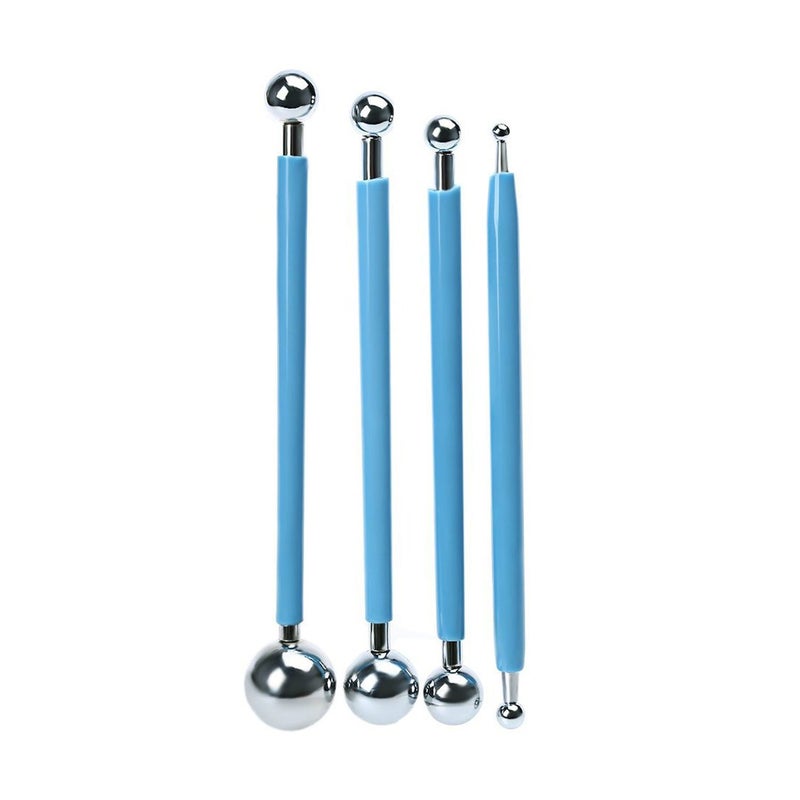 SteelFever 4pcs Fondant Cake Pan Flower Decorating Clay Flower Sugar Craft Ball Model DIY Tool - Image 4