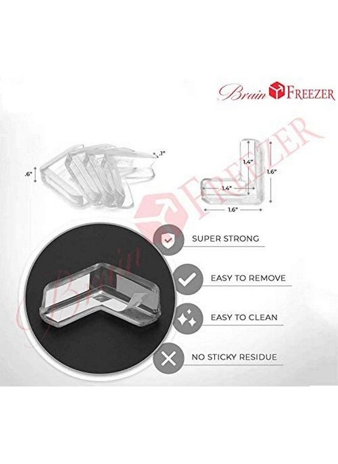 Brain Freezer - حراس الزوايا الواضحة ذات الحواف الحادة مع لاصق عالي المقاومة لحماية الأطفال من إصابات الرأس على الطاولات والأثاث وغرفة النوم (عبوة من 6) - Image 1