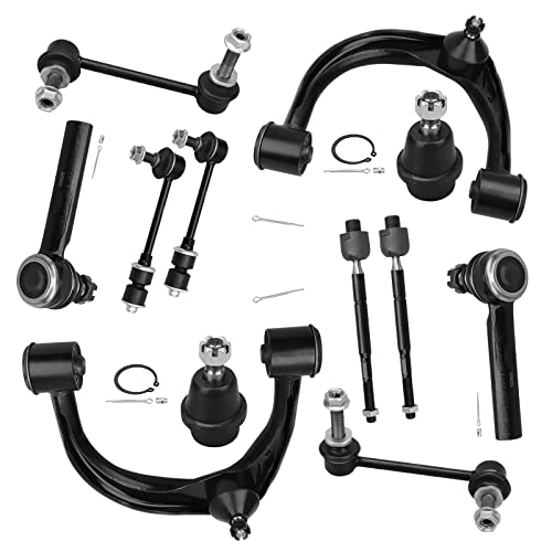 BRTEC Front Upper Control Arm kit for Toyota 4Runner 2003-2009, FJ Cruiser 2007-2009; for Lexus GX470 2003 2004 2005 2006 2007 2008 2009 w/Ball Joint + Rear Sway Bar Links + Inner Outer Tie Rod - 12pc - Image 1