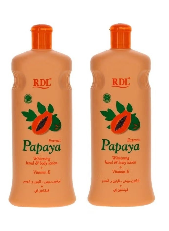 ار دي ال قطعتين من  لوشن لتبييض اليد والجسم بخلاصة البابايا 600ملليلتر - Image 2