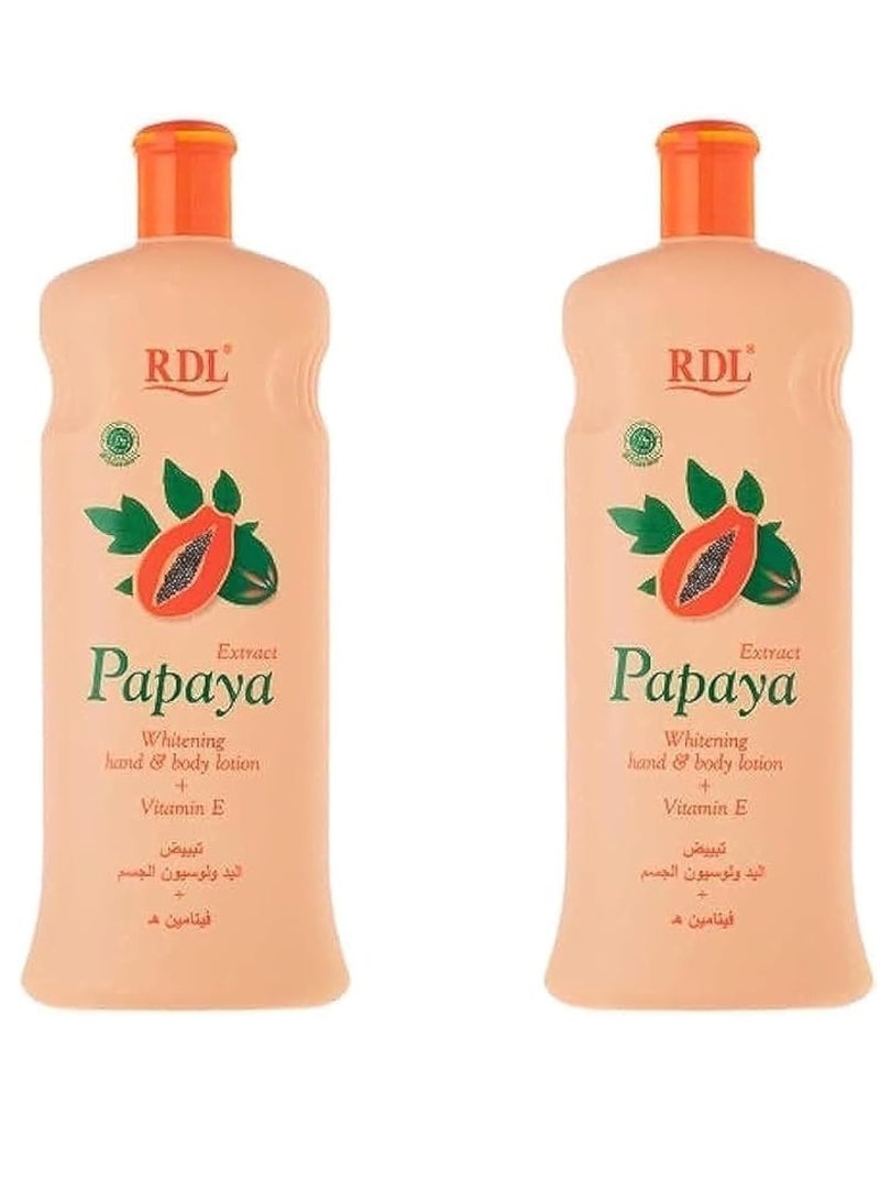 ار دي ال قطعتين من  لوشن لتبييض اليد والجسم بخلاصة البابايا 600ملليلتر - Image 3