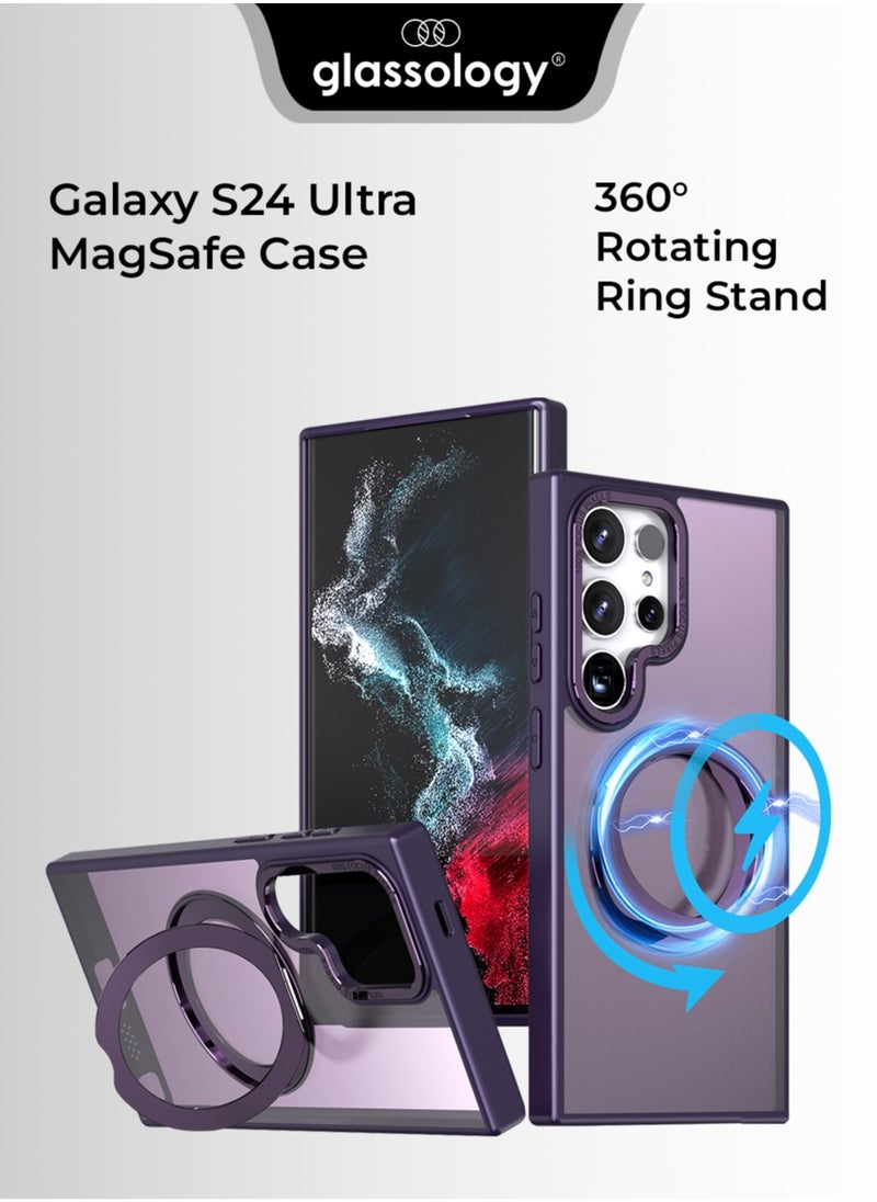 Samsung Galaxy S24 Ultra Magnetic Protective Slim Case, 360° Ring Stand, MIL-Grade Protection, Anti Yellowing, iCrystal Tech, Purple. - pzsku/Z54401A6232DEA46AD0E2Z/45/_/1740735495/5752f38f-4dcb-4406-af87-f1b612d913ad