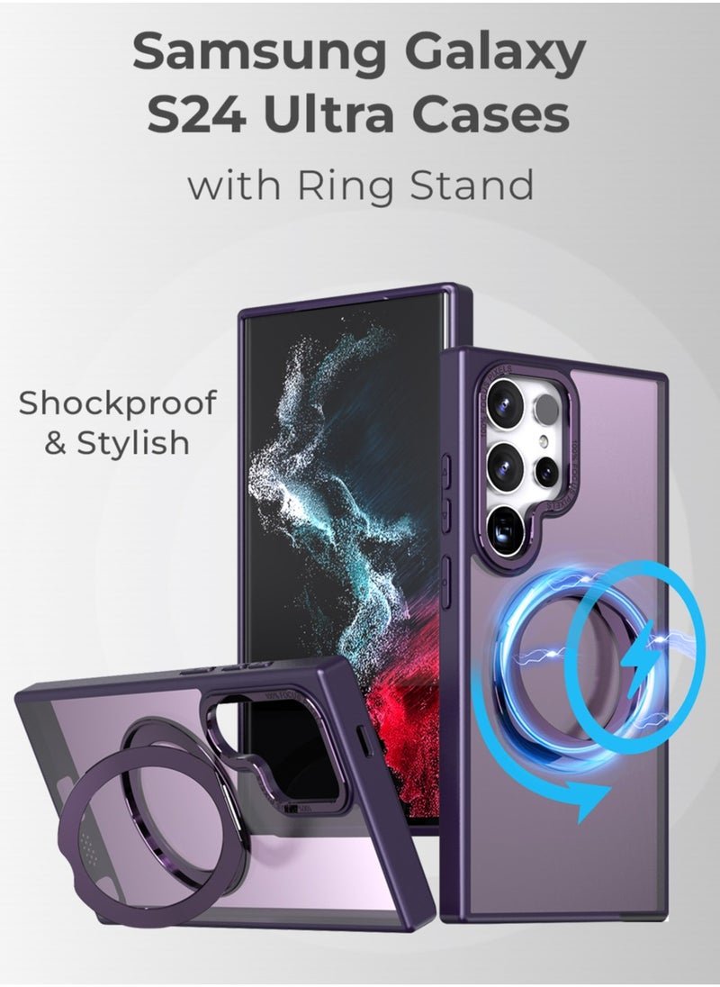 Samsung Galaxy S24 Ultra Magnetic Protective Slim Case, 360° Ring Stand, MIL-Grade Protection, Anti Yellowing, iCrystal Tech, Purple. - pzsku/Z54401A6232DEA46AD0E2Z/45/_/1740735516/2cc44a08-eb48-4738-8300-709e676bdfa7