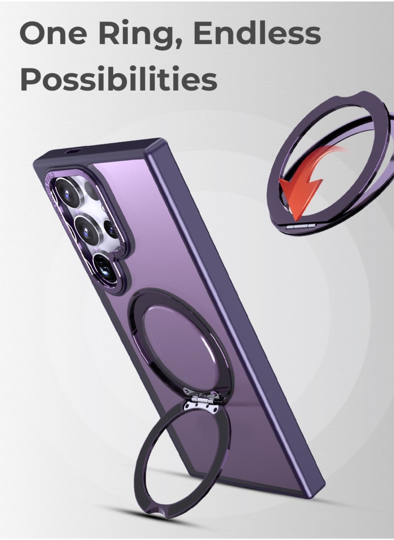 Samsung Galaxy S24 Ultra Magnetic Protective Slim Case, 360° Ring Stand, MIL-Grade Protection, Anti Yellowing, iCrystal Tech, Purple. - pzsku/Z54401A6232DEA46AD0E2Z/45/_/1740735608/9cdc6807-6d66-473b-9c2c-4aa5b6ce9a7f