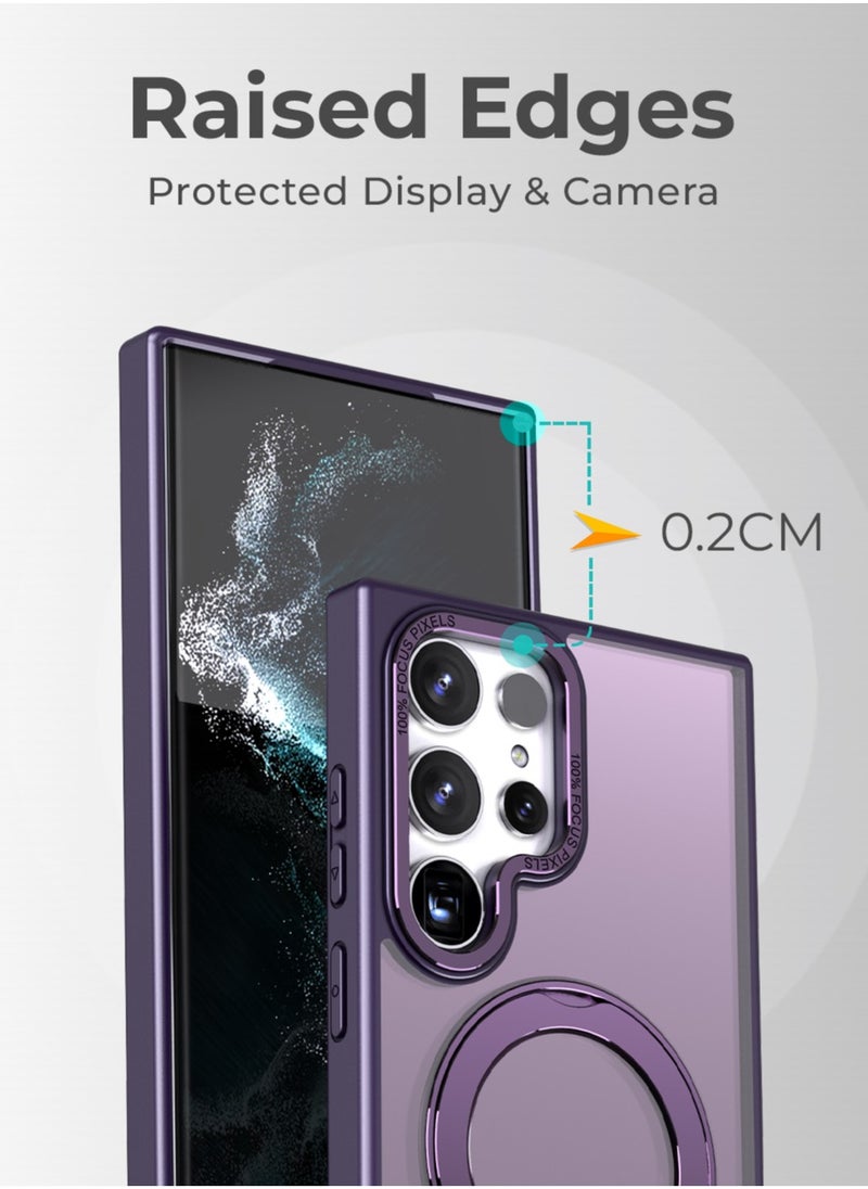 Samsung Galaxy S24 Ultra Magnetic Protective Slim Case, 360° Ring Stand, MIL-Grade Protection, Anti Yellowing, iCrystal Tech, Purple. - pzsku/Z54401A6232DEA46AD0E2Z/45/_/1740735611/218fb675-69db-4a91-ab15-4913c8ff3222