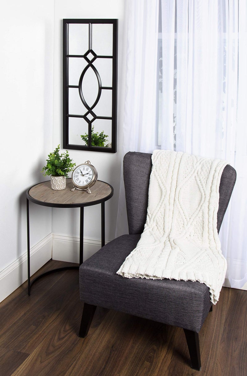 Kate and Laurel Cassat Modern Casual Window Wall Accent Mirror, Black - Image 4