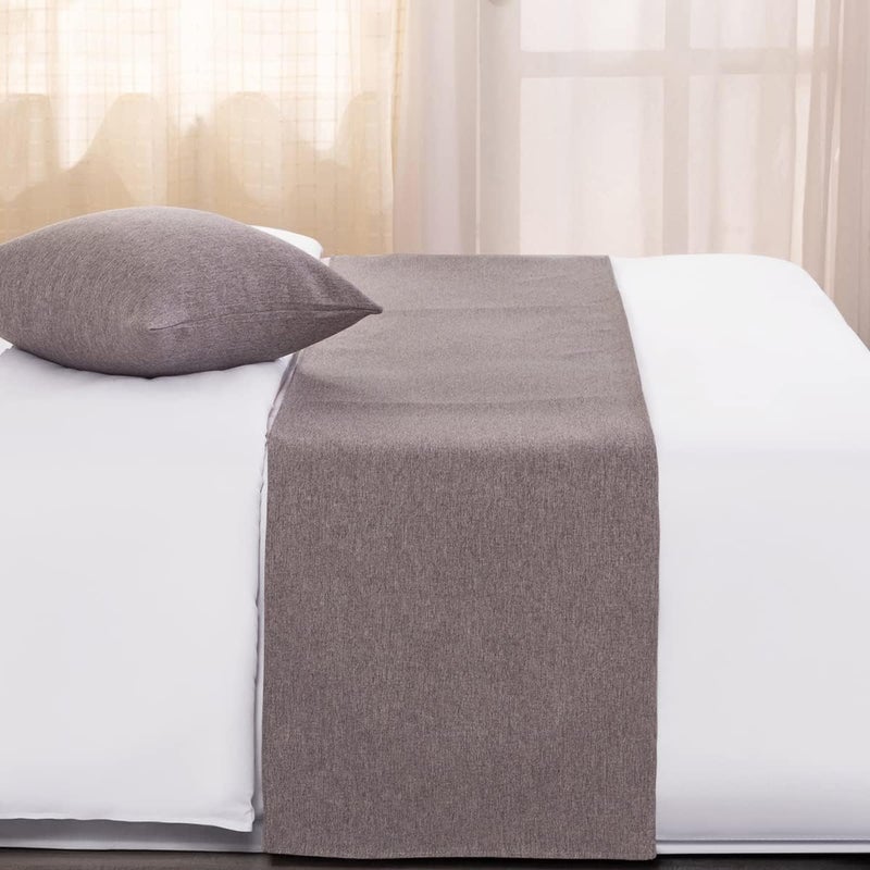 AMBERIS Bed Runners & Scarves Light Gray, Canvas Durable Decorative Bed Runners for Home and Hotel (Pillow Covers Sold Separately) - Image 2