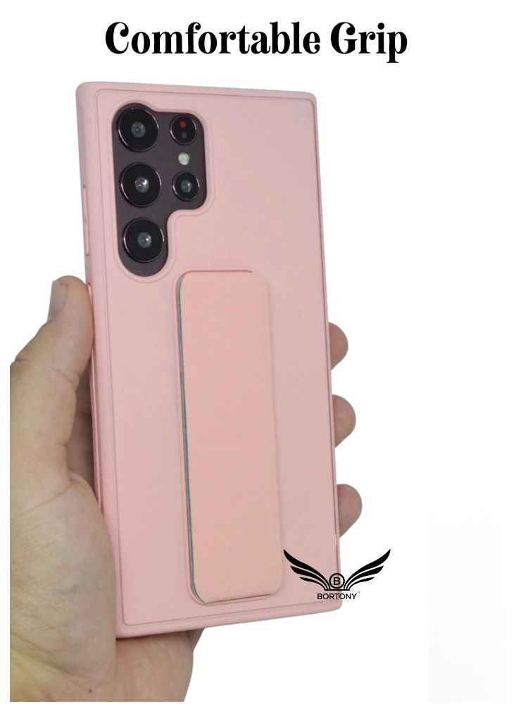 BORTONY Galaxy S23 Ultra with Magnetic Stand & Holder, Premium Silicone Hand Strap Grip, Car Mount Kickstand And Finger Grip Case Cover For Samsung Galaxy S23 Ultra - Image 2