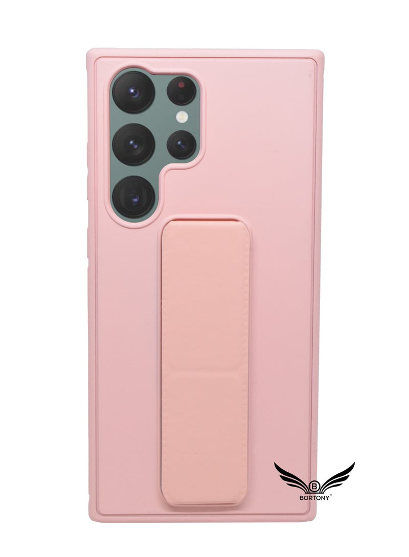 BORTONY Galaxy S23 Ultra with Magnetic Stand & Holder, Premium Silicone Hand Strap Grip, Car Mount Kickstand And Finger Grip Case Cover For Samsung Galaxy S23 Ultra - Image 1