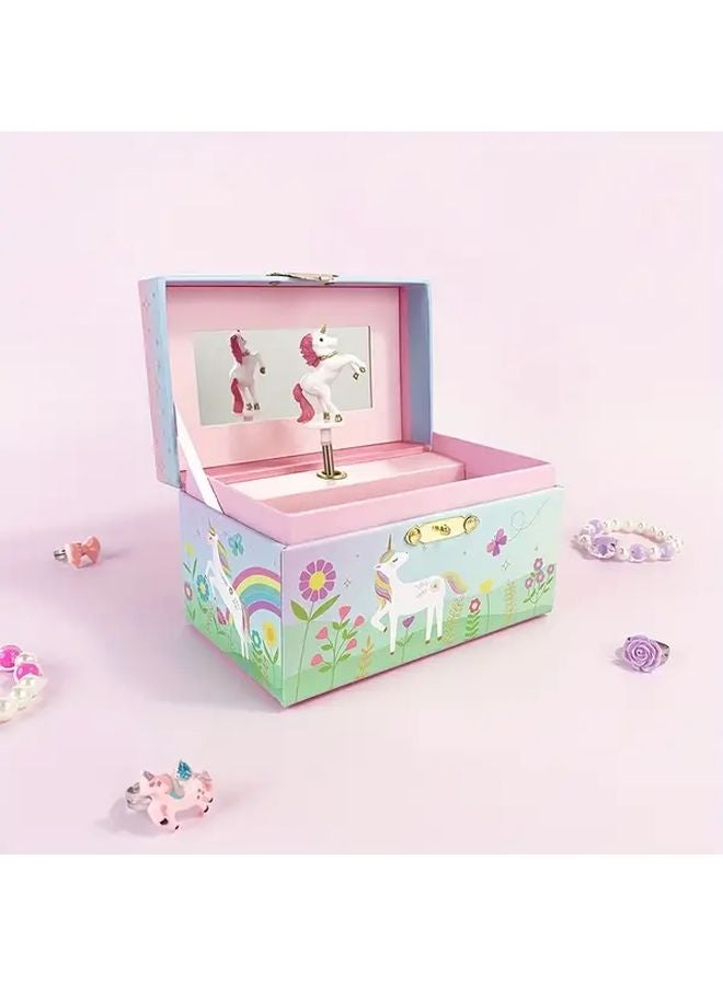 Pink Jewelry Gift Box With Rainbow Cutouts Storage Trunk For Party Favors Weddings - Image 1