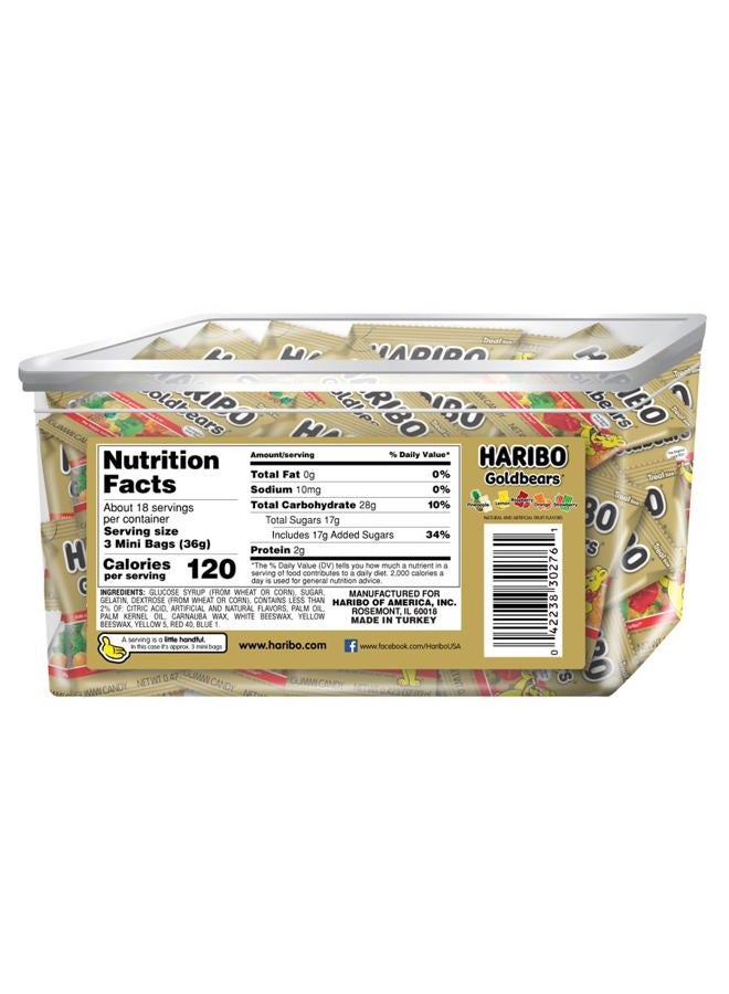 Haribo هاريبو جولدبيرز بنكهة أصلية، 22.8 أونصة. حاوية تحتوي على 54 كيس - 0.4 أونصة. - Image 2