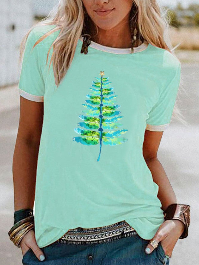 wish fun dragonfly pattern printed edge contrast short sleeve t-shirt - Image 3