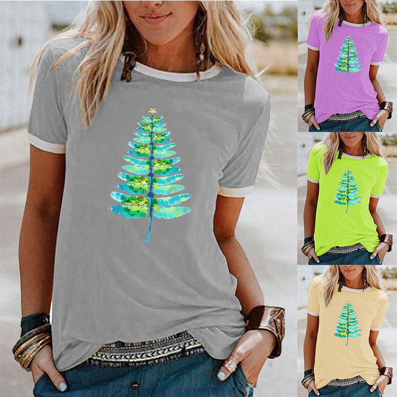 wish fun dragonfly pattern printed edge contrast short sleeve t-shirt - Image 2