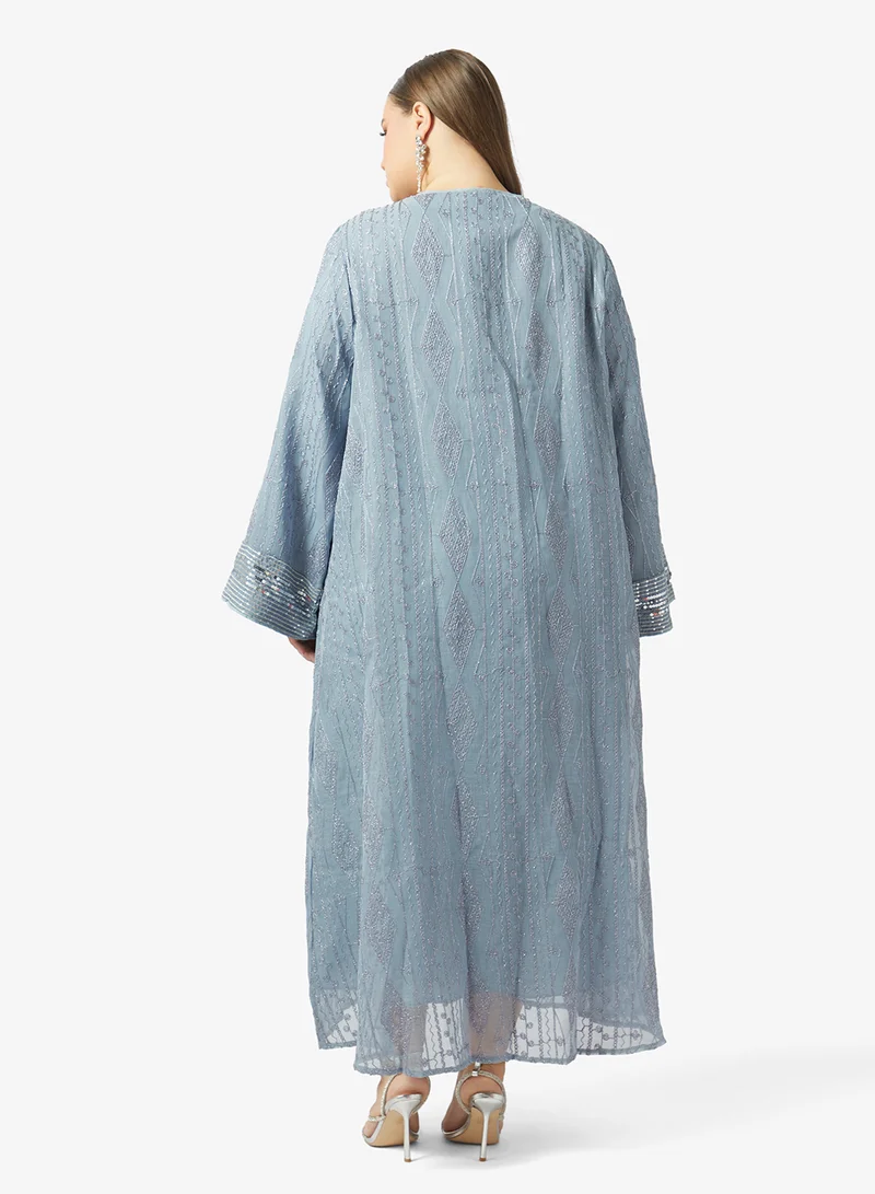 Khizana Plus Size Embroidered Jalabiya
