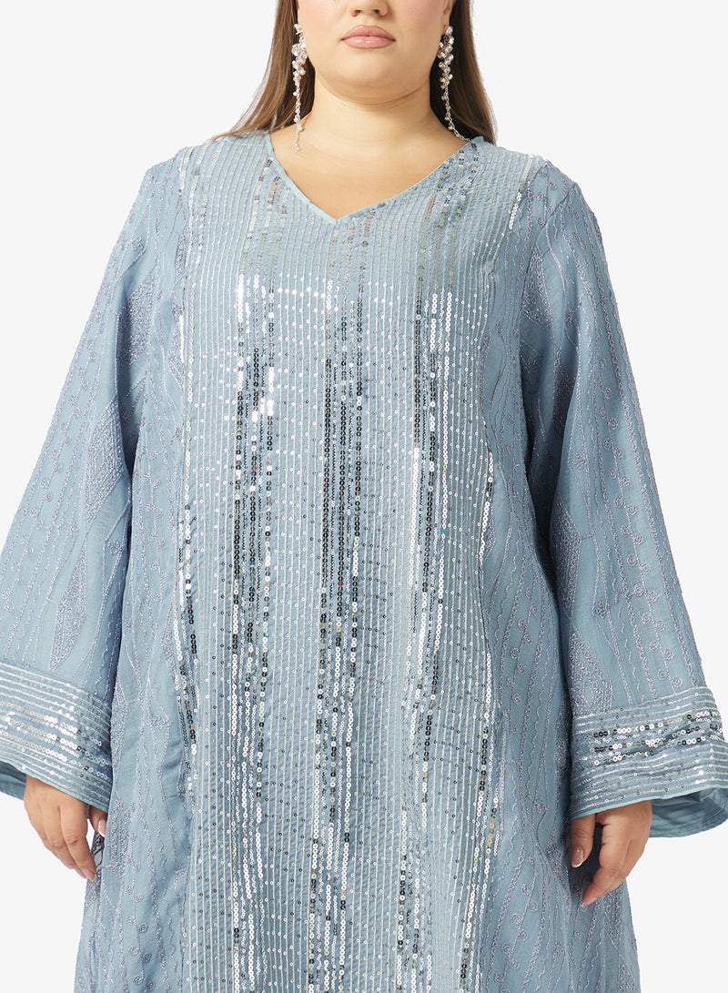 Khizana Plus Size Embroidered Jalabiya - Image 3