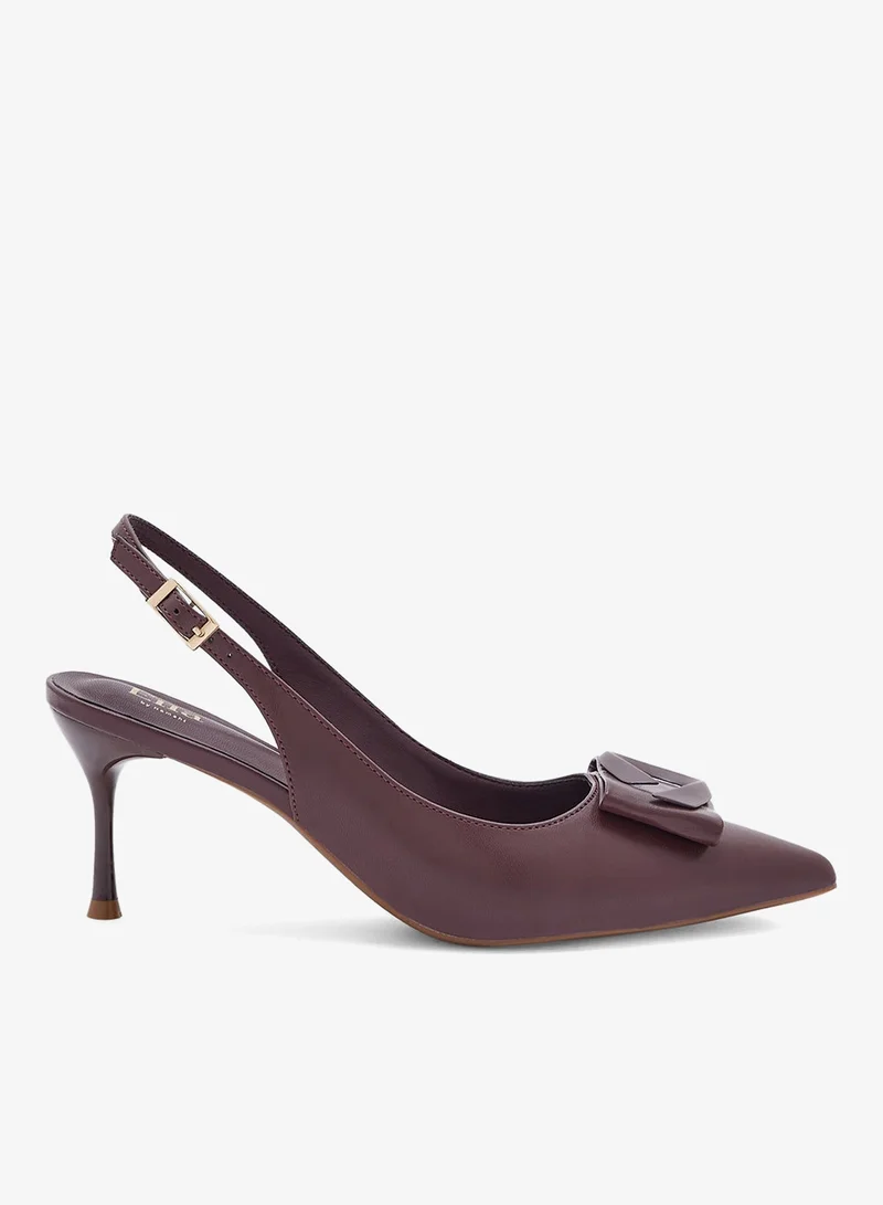 ايلا حذاء بكعب مدبب بحزام خلفي مزخرف