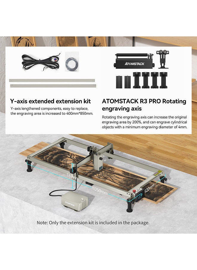 ATOMSTACK - S20 PRO Laser Engraving Machine Engraving Area Y-axis Extension Kit Expand to 850x400mm Suitable for S20 Pro/ X20 Pro / A20 Pro Engraving Machine with High Precision High Stability - Image 1