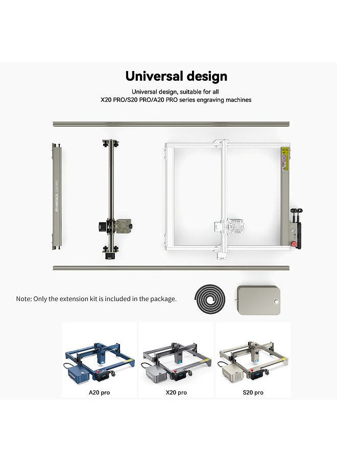 ATOMSTACK - S20 PRO Laser Engraving Machine Engraving Area Y-axis Extension Kit Expand to 850x400mm Suitable for S20 Pro/ X20 Pro / A20 Pro Engraving Machine with High Precision High Stability - Image 1