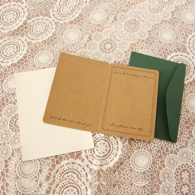 Postcard Retro Ins Style Scenery Healing Dreamy Artistic Dried Flower Greeting Card Illustration Christmas Gift Message Wall - Image 4