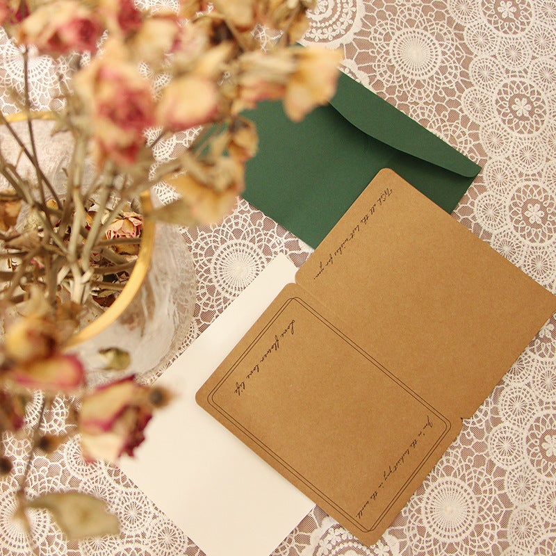 Postcard Retro Ins Style Scenery Healing Dreamy Artistic Dried Flower Greeting Card Illustration Christmas Gift Message Wall - Image 2