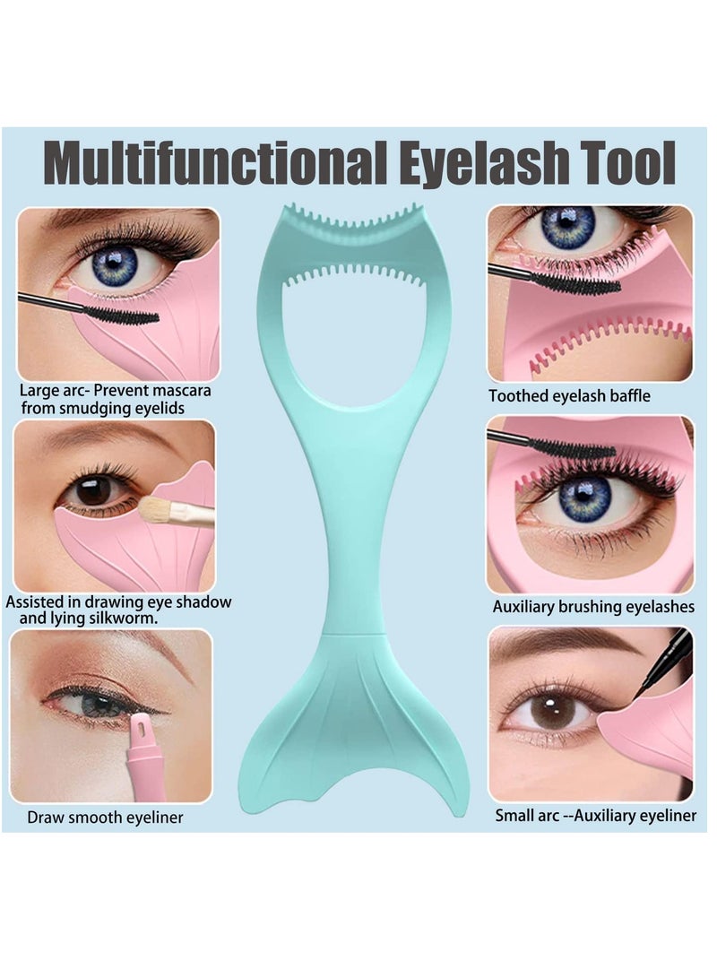 SOLARAE Mascara Guard, Silicone Mermaid Mascara Shield Applicator, Eyelash Comb Cosmetic Tool, Reusable Makeup Eyelash Tool, Detachable 3 Pcs - Image 2