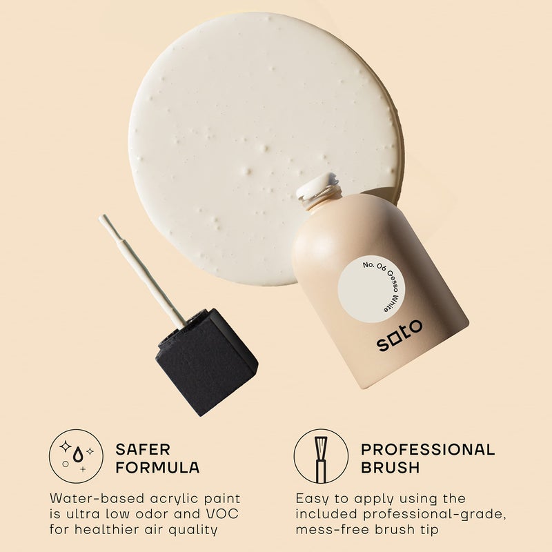 soto White Paint Touch Up, Multi-Surface, Matte Finish (No. 06 Gesso White) - 1.5 Ounces/45 Milliliters of Scratch Repair for Furniture, Walls, Cabinets, Trim, Doors, Indoor/Outdoor - Image 5