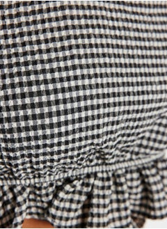 trendyol Gingham Ruffle Top & Skirt Set  - Image 5