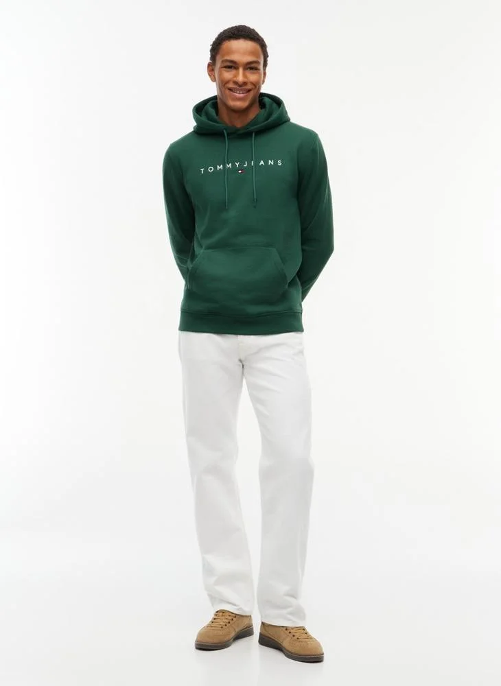 Tommy Jeans  Linear Logo Fleece Drawstring Hoody for Men | Best Price UAE