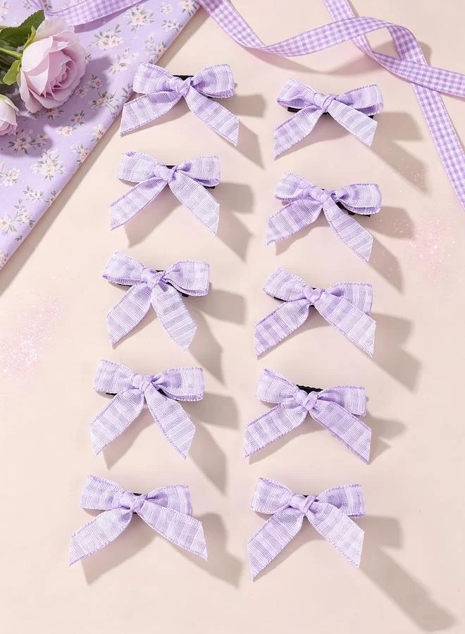 تايك تو Set of 10 - Checked Bow Hair Clips