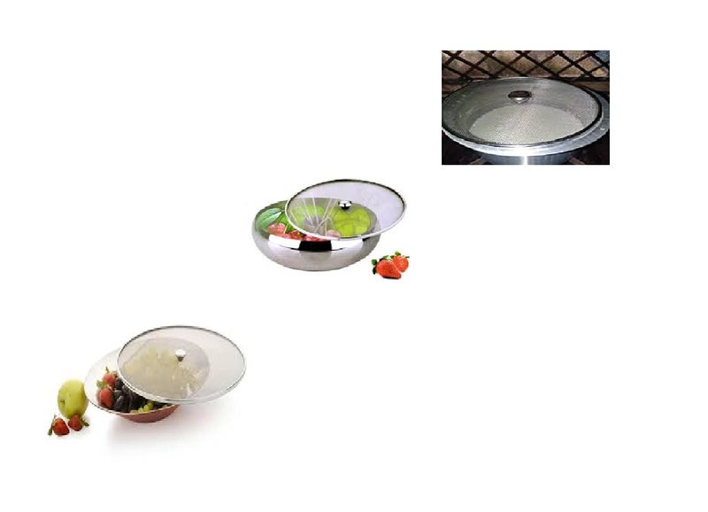 JASCO Stainless Steel Net Cover / net lids / food cover for utensils and milk Set of 3 (6,7,8 inch) brush) - Image 3