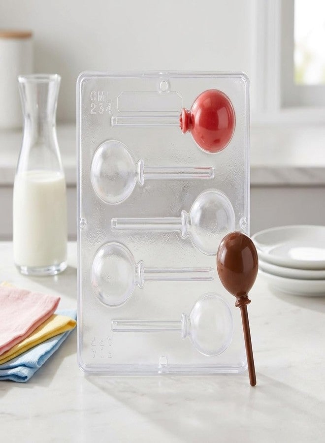 Lollipops Balloon Lollipop Chocolate Candy Mold 234, 5 Cavities, 2" x 2.5" - Image 4
