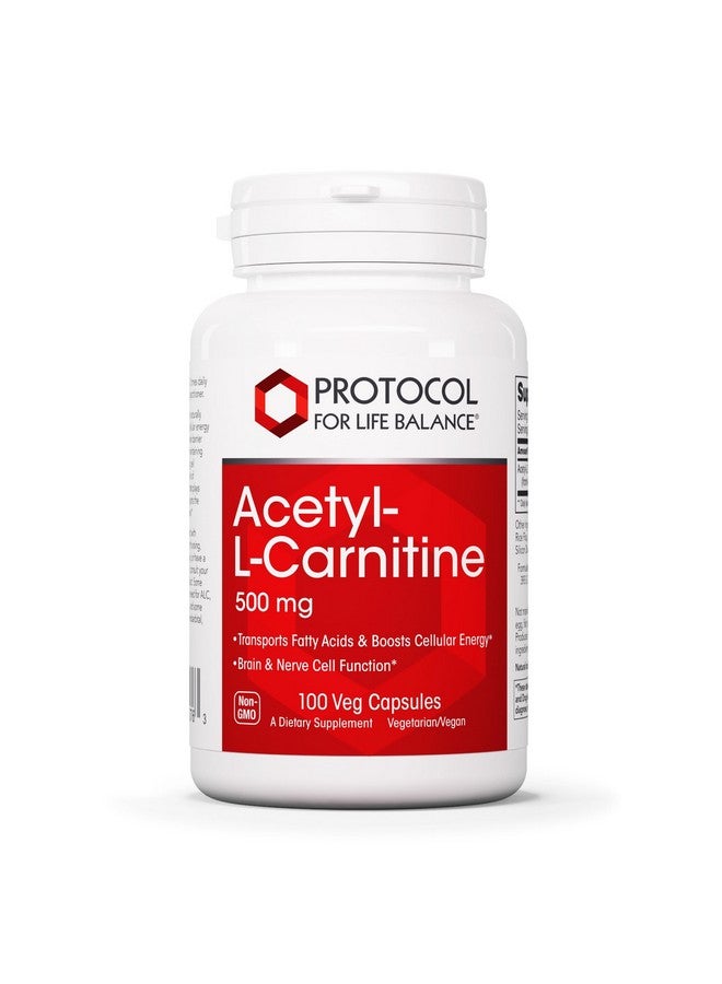 Protocol For Life Balance Protocol Acetyl- L-Carnitine 500mg - Energy Supplement, Nerve, and Brain Support - 100 Veg Caps - Image 1