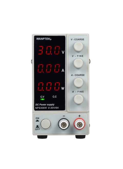 NPS306W 0-30V 0-6A Switching DC Power Supply 3 Digits Display LED High Precision Adjustable Mini Power Supply AC 115V/230V 50/60Hz Voltage & Current Regulated Dual Output