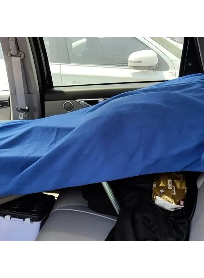 حقيبة نوم من الفانيلا الزرقاء على شكل مغلف لحاف دافئ لجميع الفصول للتخييم والسفر في الهواء الطلق - Image 4