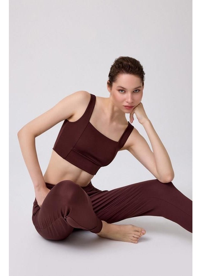 COTTONHILL - Brown High Waist Double Pocket Women's Jogger Sweatpants - Image 1