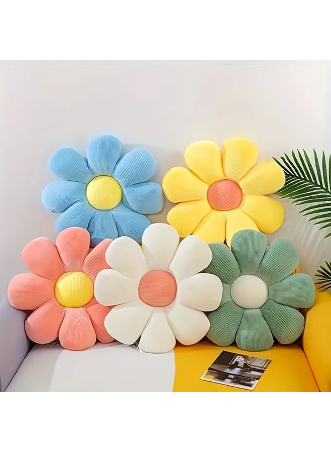 Blue Daisy Plush Flower Pillow Soft Filled Cushion For Home Sofa Decor Gift - Image 2