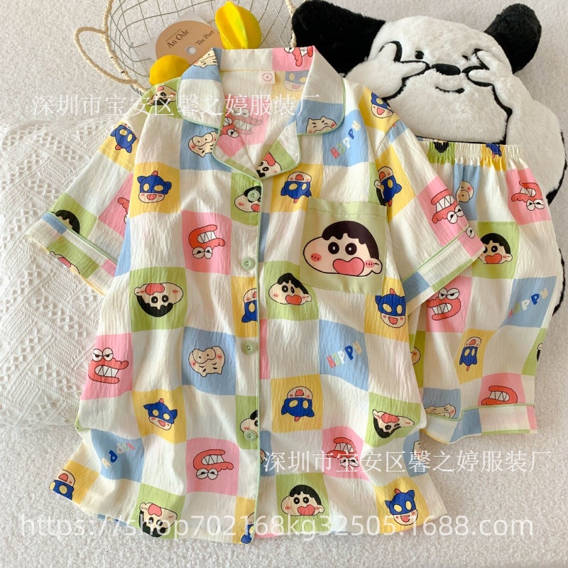 Pajamas Hot-Selling Southeast Asia 2026 Pajamas Summer Lapel Home Wear Labrador Pajama Set - Image 4
