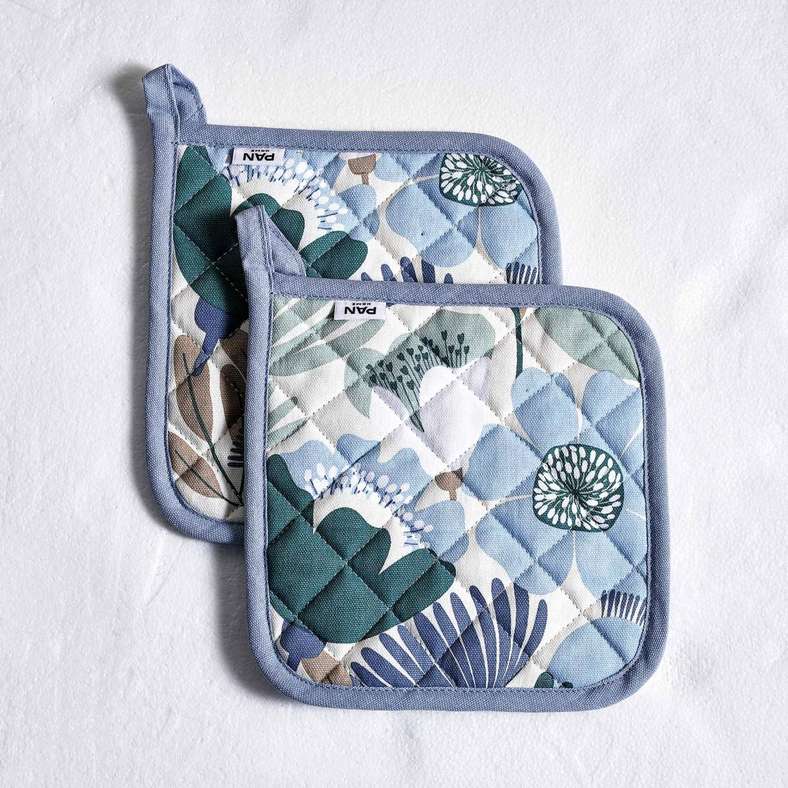 Pan Home Floro Printed 2Piece Pot Holder Set 20x20cm - Green - 204KGE9900794 - Image 4
