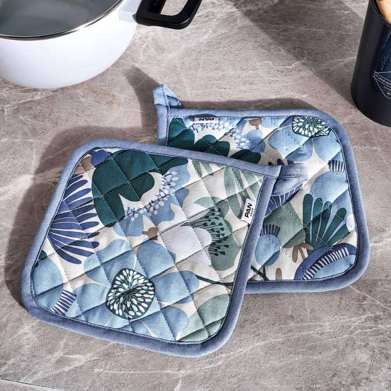 Pan Home Floro Printed 2Piece Pot Holder Set 20x20cm - Green - 204KGE9900794 - Image 1
