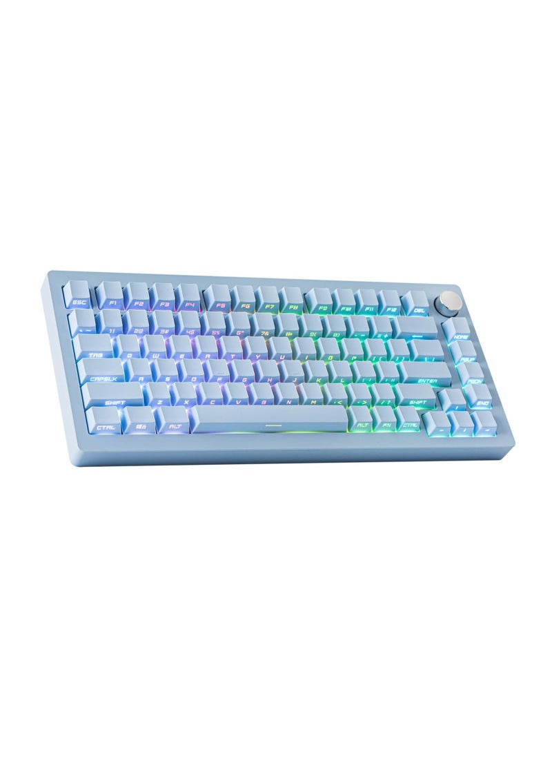 Generic - EPOMAKER Tide75 QMK/VIA Wireless Gaming Keyboard, 75% Aluminum Mechanical Keyboard, Hot-Swap Creamy Keyboard with FR4 PlateSwitch (Blue) - Image 1