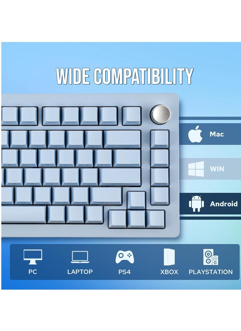 Generic - EPOMAKER Tide75 QMK/VIA Wireless Gaming Keyboard, 75% Aluminum Mechanical Keyboard, Hot-Swap Creamy Keyboard with FR4 PlateSwitch (Blue) - Image 1