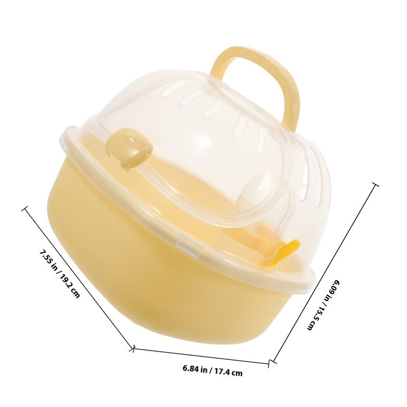 Portable Hamster Travel Cage Carrier Outdoor Small Animal Pet Case Yellow - Image 3