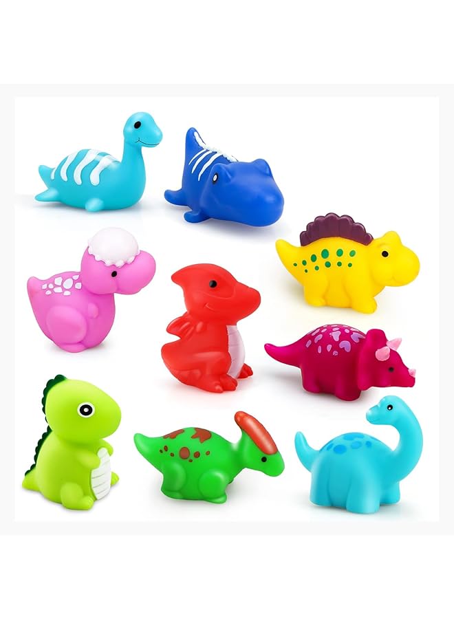 KASTWAVE Dinosaur Light Up Bath Toys For Toddlers 3 4 9Pcs Kids Bath Time Toys Toddler Dinosaur Bath Toys No Hole Bath Tub Toys Baby Light Up Pool Toys For The Tub Kids Girl Boy Fun Bath Toys - Image 1