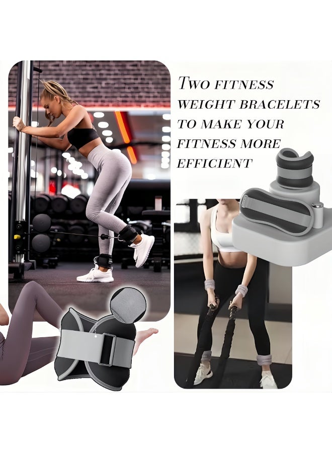 ALMiHomi Wrist Ankle Weights 2PCS, 1KG Each Adjustable Fitness Weight Bracelets, Neoprene Sandbag Weights for Running, Walking, Gym, Yoga, Pilates, Home Workout - Image 4